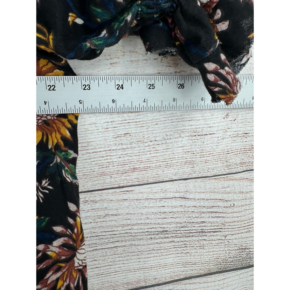 Natural Life Floral Dress Womens Medium Black Sunflower Boho Ruffle Pocket - Picture 7 of 9